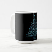 Christmas Tree Black Metallic Blue Elegante Shiny Kaffeetasse (Vorderseite Links)