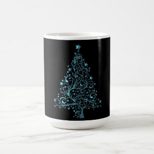 Christmas Tree Black Metallic Blue Elegante Shiny Kaffeetasse