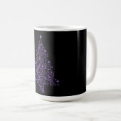 Christmas Tree Black Metallic Lila Elegant Shiny Kaffeetasse (VorderseiteRechts)