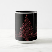 Christmas Tree Black Metallic Red Look Elegant Tasse (Zentrum)