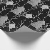 Christmas Tree Black Silver Gray Extravaganter Gli Geschenkpapier (Ecke)