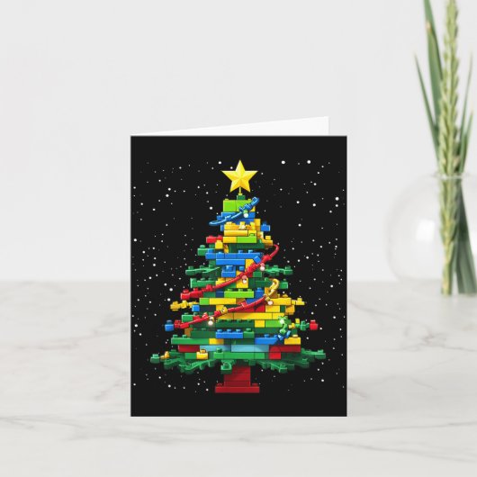 Christmas Tree Block Brick Building Xmas Master Bu Karte (Vorderseite)