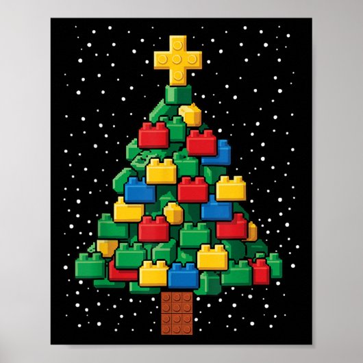 Christmas Tree Block Gebäude Builder Brick Master Poster (Vorne)