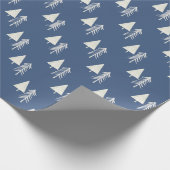 Christmas Tree Blue White Geschenkpapier (Ecke)