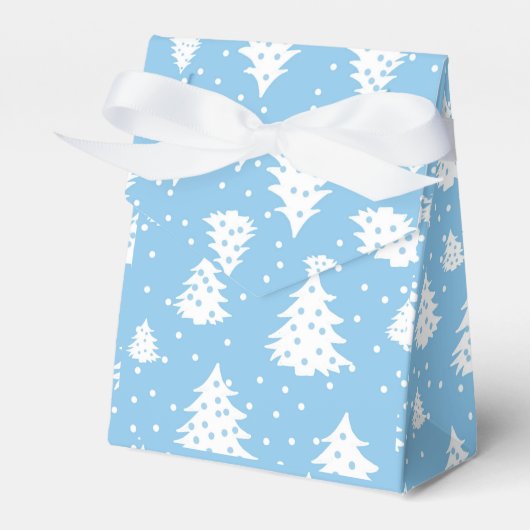 Christmas Tree Blue White Pattern Geschenkschachtel (Vorderseite)