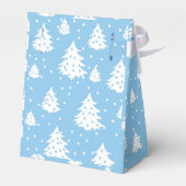 Christmas Tree Blue White Pattern Geschenkschachtel (Rückseite)