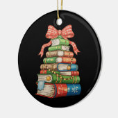 Christmas Tree Books Bow Reading Librarian Teacher Keramik Ornament (Links)