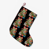 Christmas Tree Books Bow Reading Librarian Teacher Kleiner Weihnachtsstrumpf (Vorderansicht (hängend))