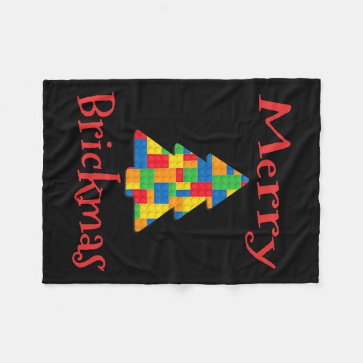 Christmas Tree Brick Master Builder Brick Set Bloc Fleecedecke (Vorderseite (Horizontal))