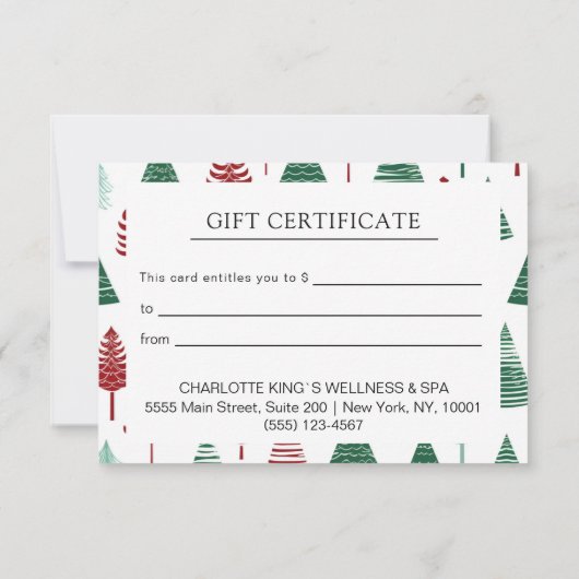 CHRISTMAS TREE BUSINESS CERTIFICCCENT Geschenk für (Rückseite)