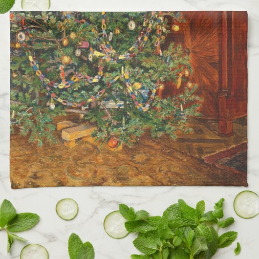 Christmas Tree C Müller Weihnachtsbaum 1914 Geschirrtuch (Gefaltet)