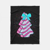 Christmas Tree Cake Coquette Bow Xmas Matching Fam Fleecedecke (Vorderseite)