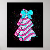 Christmas Tree Cake Coquette Bow Xmas Matching Fam Poster (Vorne)