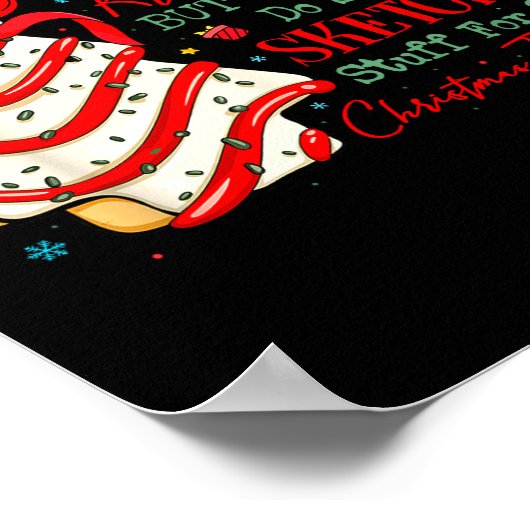 Christmas Tree Cakes Coquette Bow Xmas Pajamas Hol Poster (Ecke)