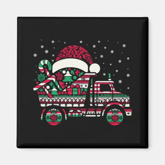 Christmas Tree Candy Dump Truck Christmas Boys Men Magnet (Vorne)