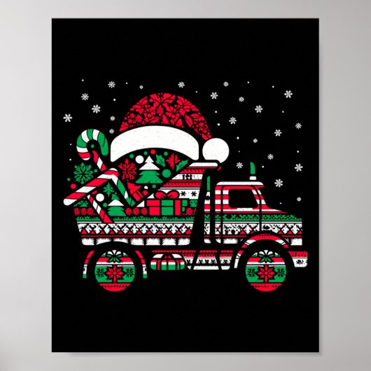 Christmas Tree Candy Dump Truck Christmas Boys Men Poster (Vorne)