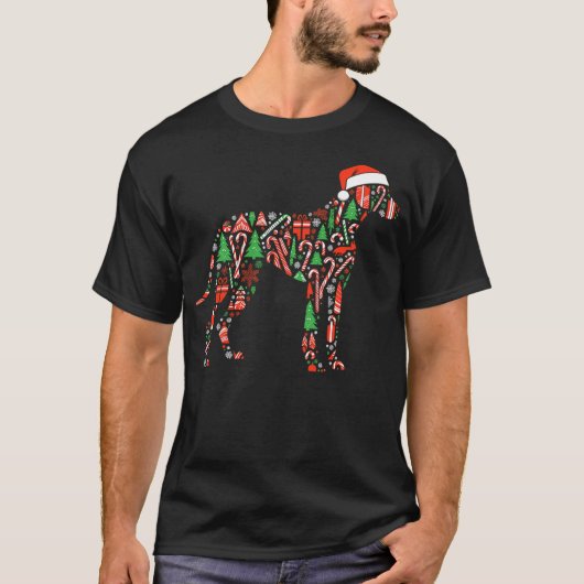 Christmas Tree Candy Rhodesian Ridgeback Santa Dog T-Shirt (Vorderseite)
