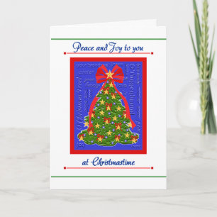 Christmas tree card, Peace & Joy, Christmastime Feiertagskarte