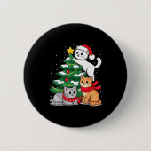 Christmas Tree Cats Xmas Button (Vorderseite)