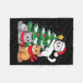 Christmas Tree Cats Xmas  Fleecedecke (Vorderseite (Horizontal))