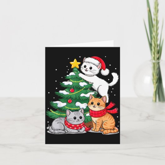 Christmas Tree Cats Xmas  Karte (Vorderseite)