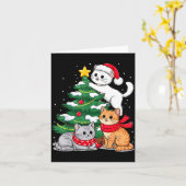 Christmas Tree Cats Xmas  Karte (Gelbe Blume)