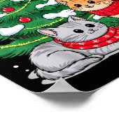 Christmas Tree Cats Xmas  Poster (Ecke)