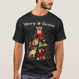 Christmas Tree Chausie Cat Lover Xmas Cat Owner T-Shirt