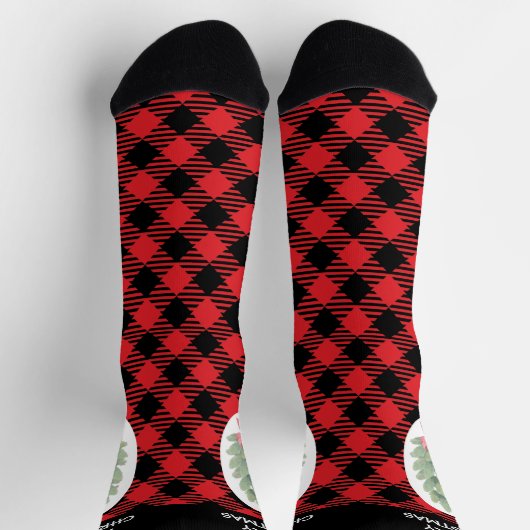 Christmas tree Checked Pattern Socken (Oben)