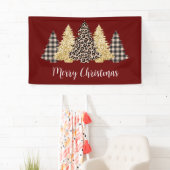 Christmas Tree Cheetah Print Buffalo Karierter Gli Banner (Insitu)