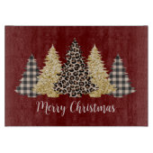Christmas Tree Cheetah Print Buffalo Karierter Gli Schneidebrett (Vorderseite)