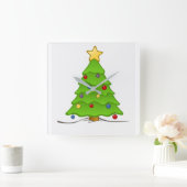 CHRISTMAS TREE CHRISTMAS CLOCK QUADRATISCHE WANDUHR (Zuhause)