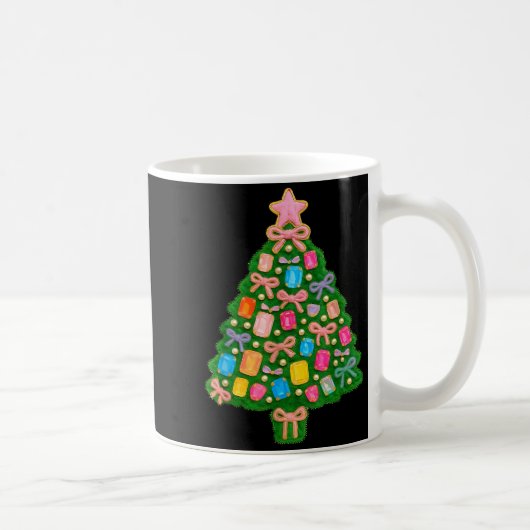 Christmas Tree Coquette Bow Crochet Xmas Pajamas H Kaffeetasse (Rechts)