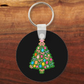 Christmas Tree Coquette Bow Crochet Xmas Pajamas H Schlüsselanhänger (Vorderseite)