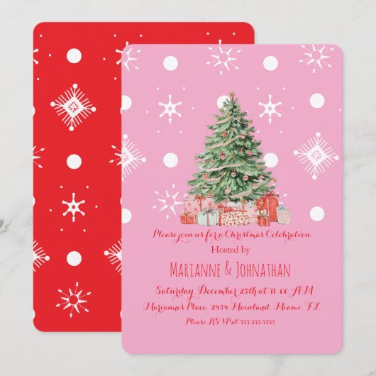 Christmas Tree Corporate Office Event Einladung (Vorne/Hinten)