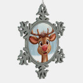 Christmas tree decoration with reindeer schneeflocken Zinn-Ornament (Links)