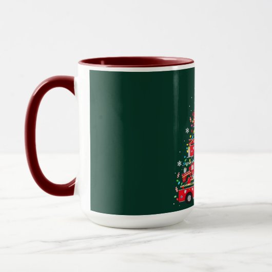 Christmas Tree Design Made of Fire Trucks Tasse (Links)
