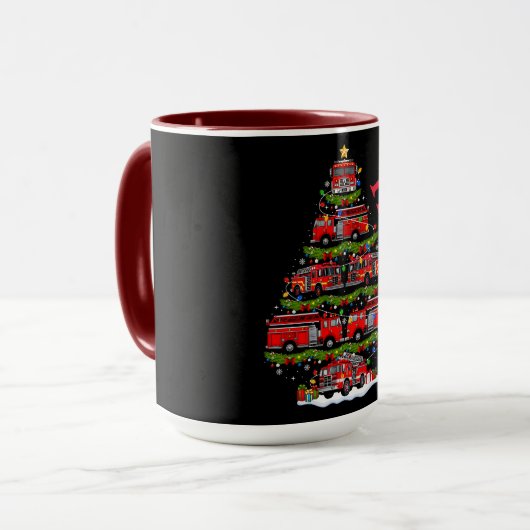 Christmas Tree Design Made of Fire Trucks  Tasse (Vorderseite Links)