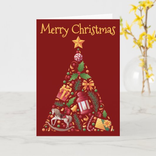 Christmas Tree design with greeting - blank Karte (Gelbe Blume)