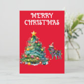 CHRISTMAS TREE & DEUTSCHE SCHIFFE IN LICHTEN UMGEB EINLADUNG (Stehend Vorderseite)