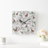 Christmas Tree Dot Art Quadratische Wanduhr (Zuhause)