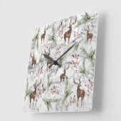 Christmas Tree Dot Art Quadratische Wanduhr (Winkel)