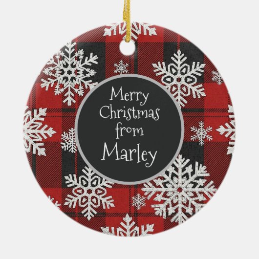 Christmas Tree Editable Pet Photo Decoration Keramik Ornament (Hinten)