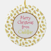 Christmas Tree Editable Pet Photo Decoration Keramik Ornament (Hinten)