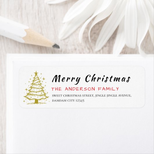 Christmas Tree Elegant Simple Return Address (Insitu)