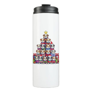 Christmas Tree English Bulldog Bulldogs _1 Thermosbecher