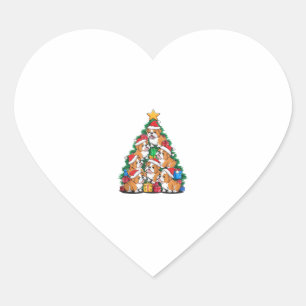 Christmas Tree English Bulldog Bulldogs Herz-Aufkleber