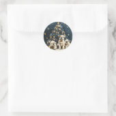 Christmas Tree English Bulldog Puppies Runder Aufkleber (Tasche)