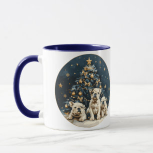 Christmas Tree English Bulldog Puppies Tasse