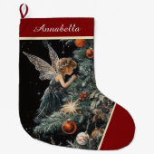 Christmas Tree Fairy Angel Strumpf - Personalisier Großer Weihnachtsstrumpf (Vorderseite)